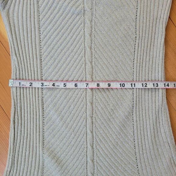 Vintage Y2K tunic sweater extra long sleeves beige medium boho lagom - Picture 10 of 13